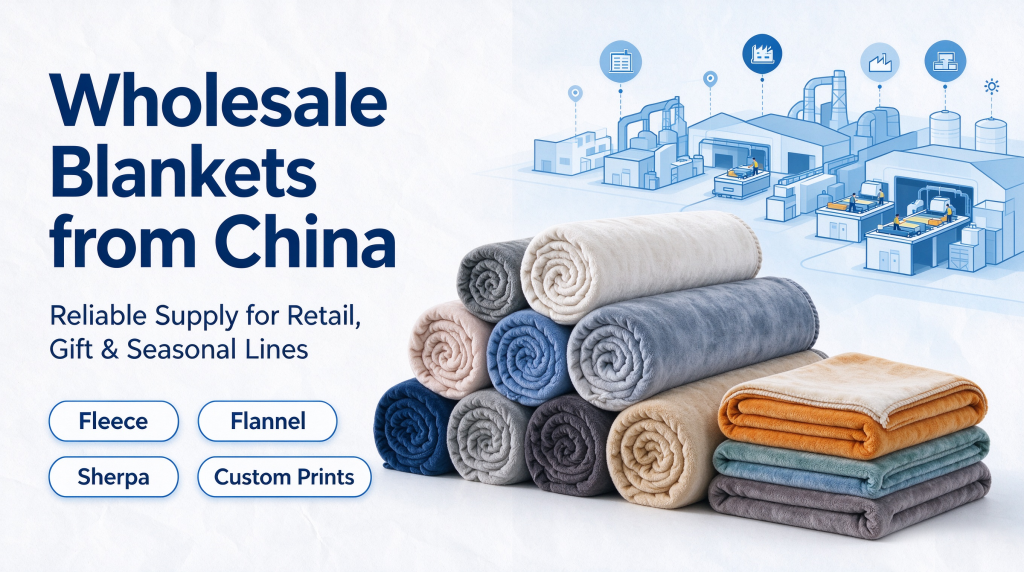 Wholesale blankets from China, various fleece and sherpa blanket samples for bulk sourcing