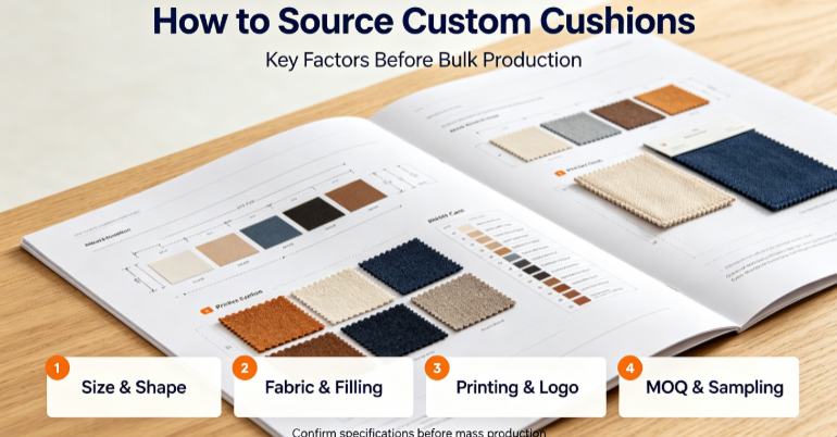 how to source custom cushions from china sampling moq pricing